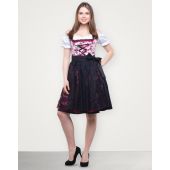 Dirndl Midi "Johanna" in Weinrot Schwarz