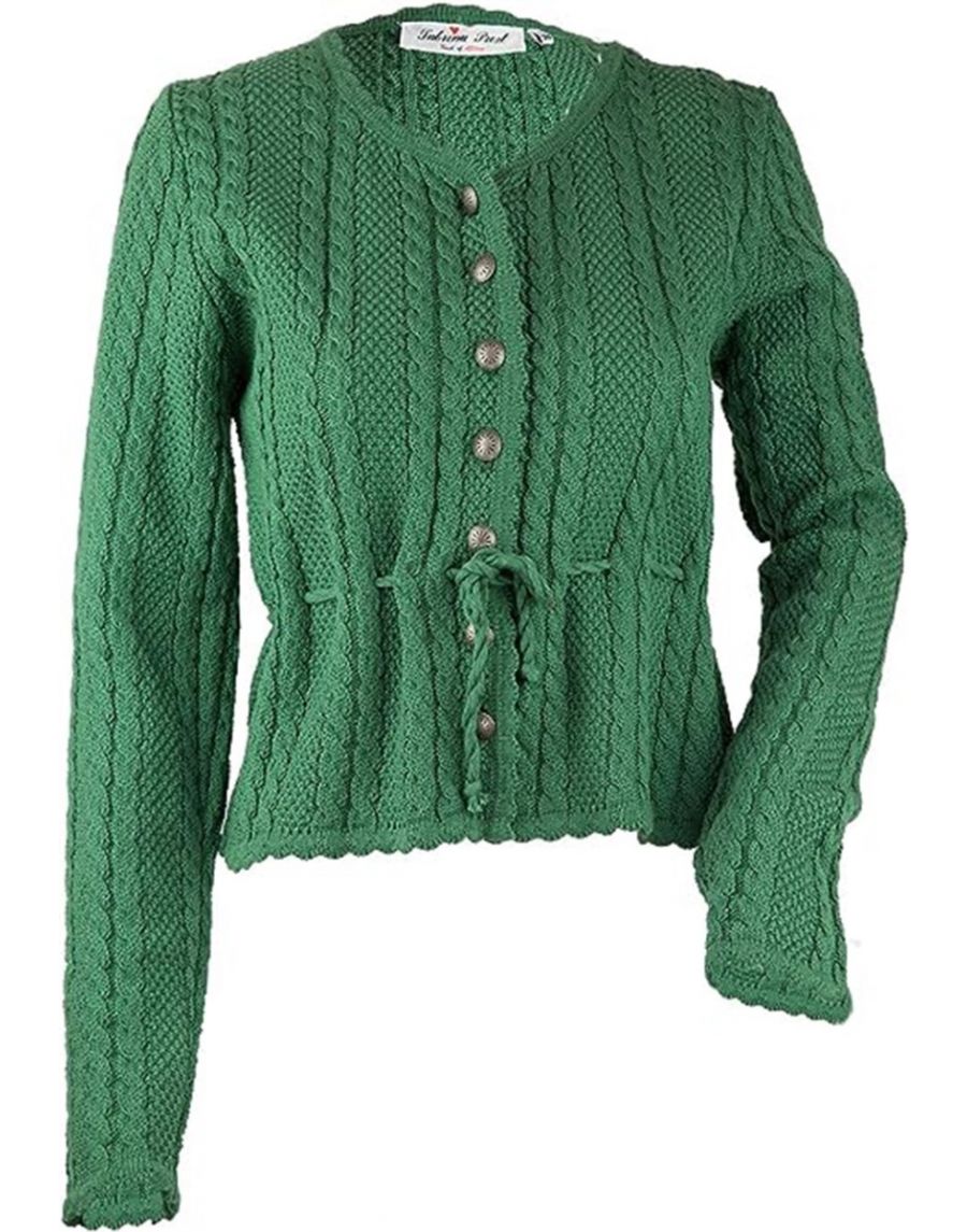 Sabrina Prexl Jacke Strickjacke Damen Dirndljacke Walk Jacke Trachtenstrickjacke Grün