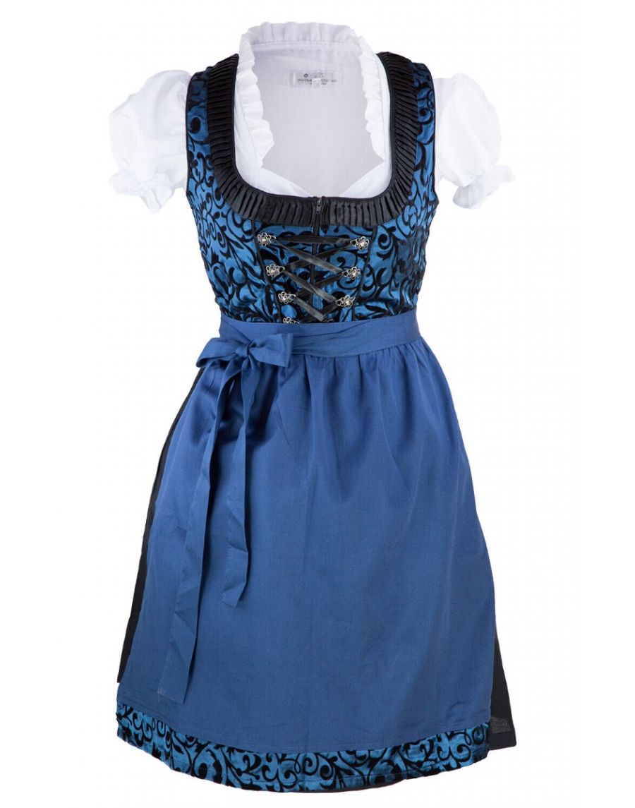 SALE% Bavarian Clothes Dirndl Damen Trachtenkleid Set 3 Teilig Bluse Schürze Gr 34 36 38 40 Baumwolle