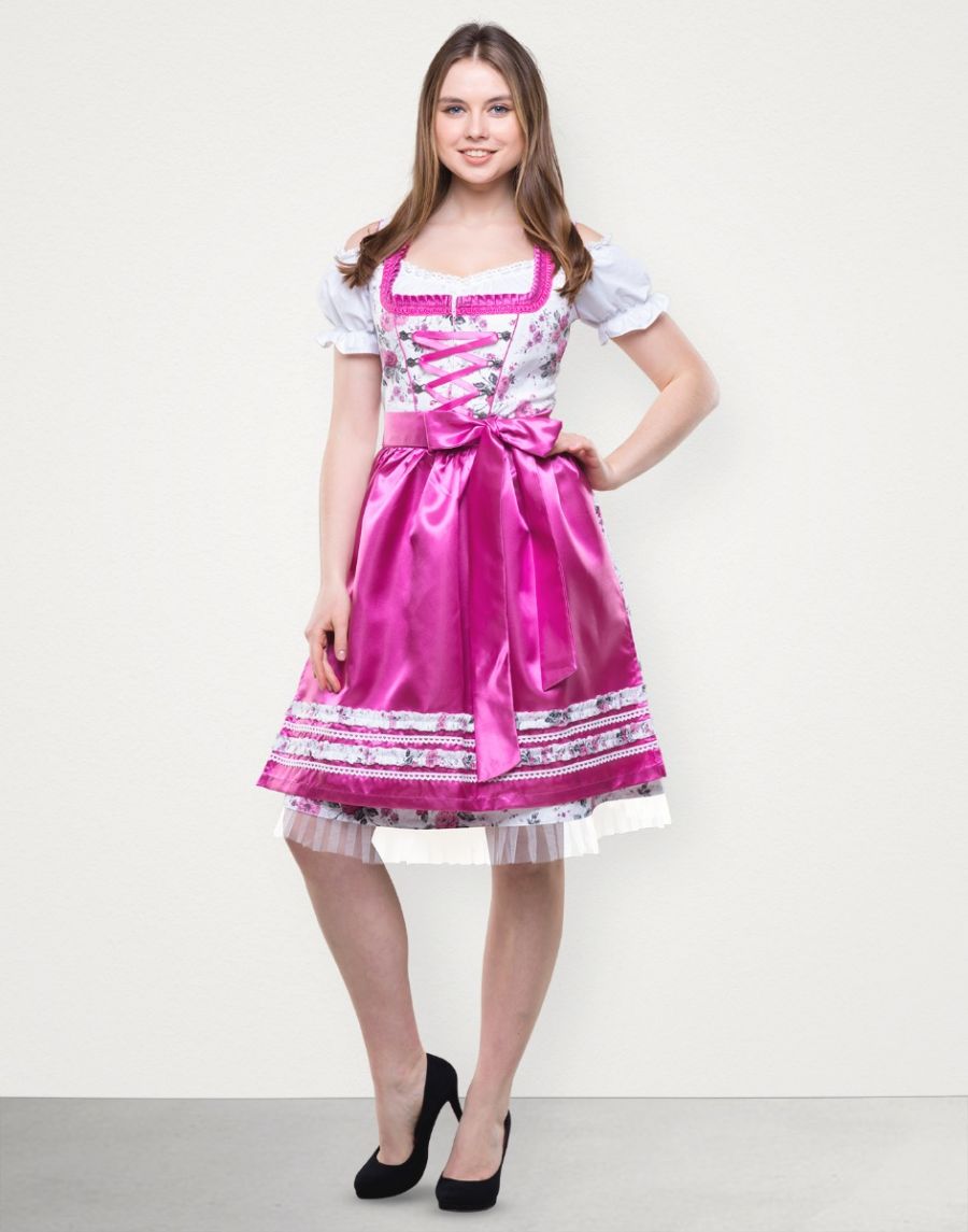 Dirndl Midi "Tamara" in Lila Pink