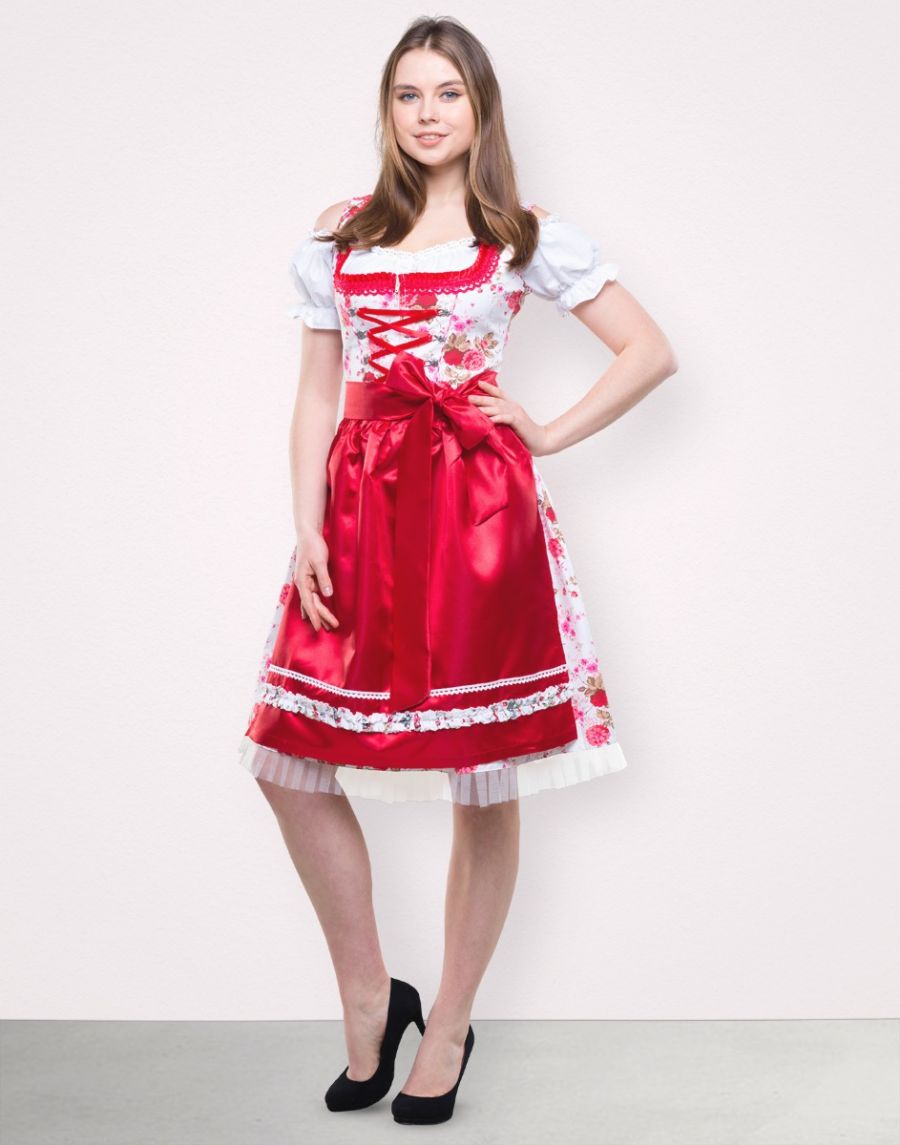 Dirndl Midi "Nina" in Rot