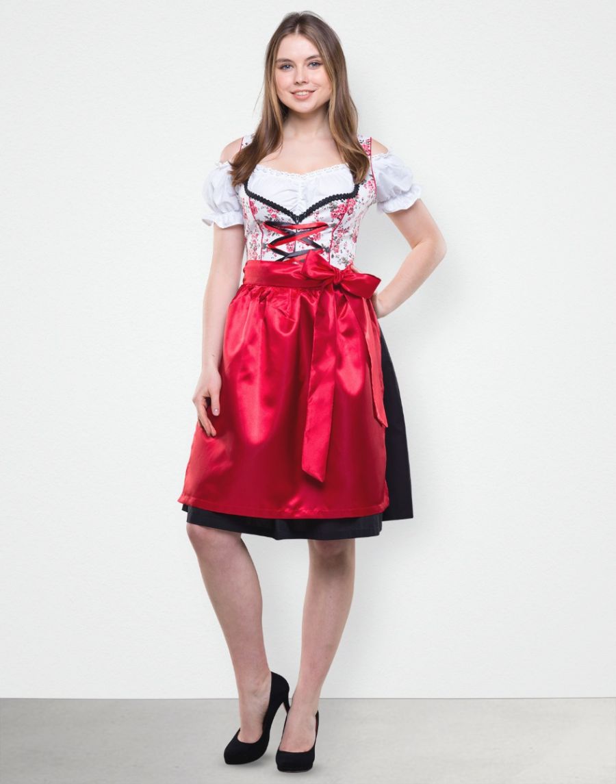 Dirndl Midi "Lisl" in Rot