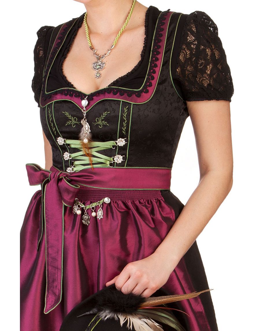 Exklusives Schwarz-Granat Dirndl - Zeitlose Eleganz und Tradition