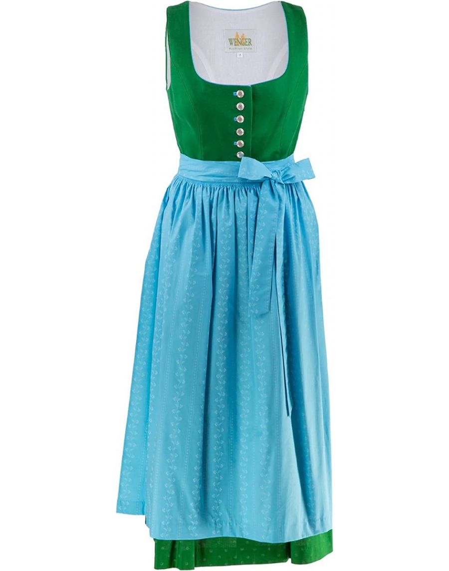 *Sale* Wenger Denise Damen Dirndl 2-TLG Trachtenkleid lang , Schürze Wenger Austrian Style