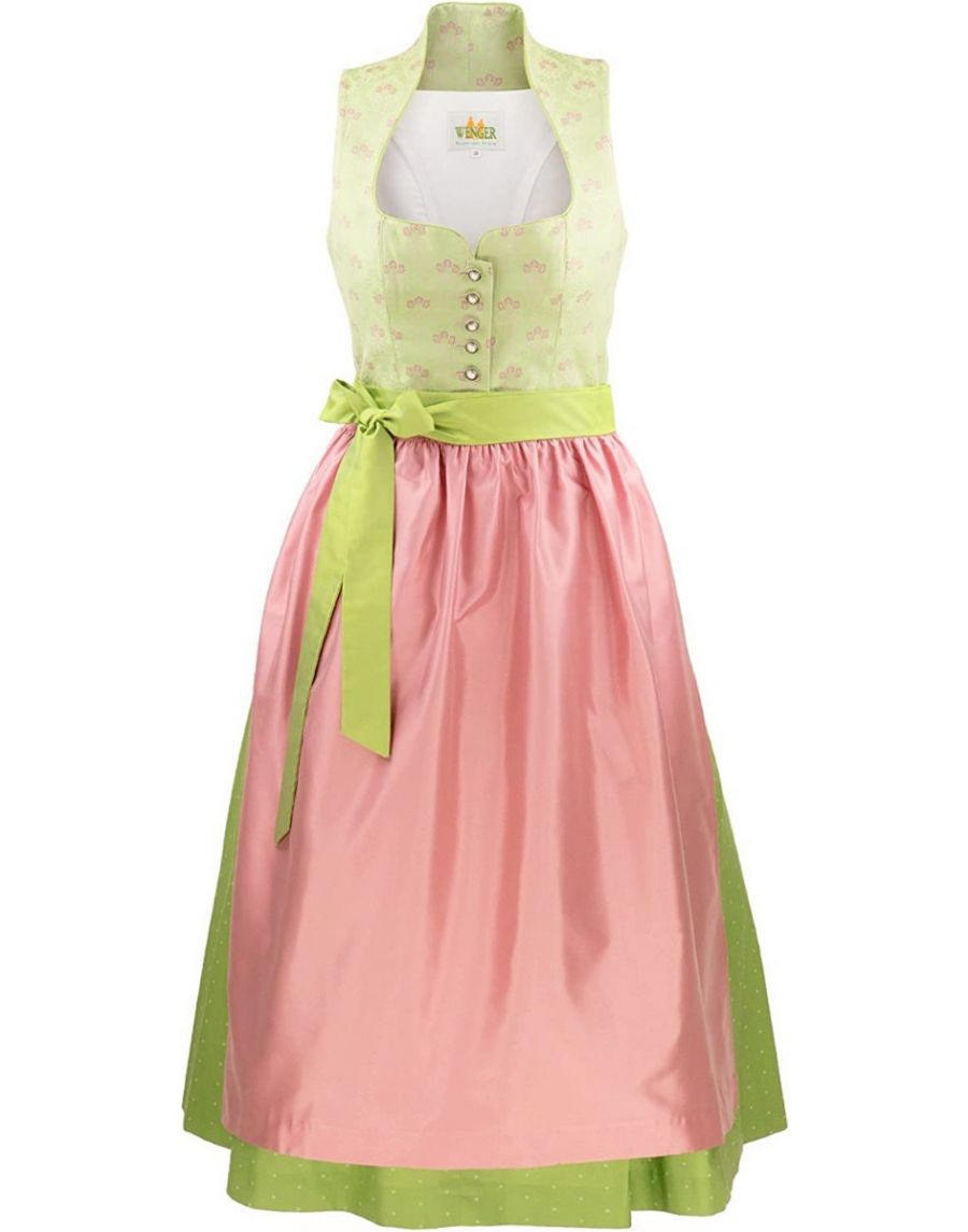 *Sale* Wenger Karola Damen Dirndl 2-TLG Trachtenkleid lang , Schürze Wenger Austrian Style Grün