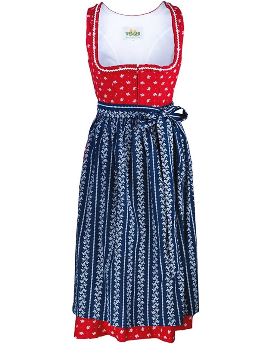 *Sale* Wenger Tamara Damen Dirndl 2-TLG Trachtenkleid lang , Schürze Wenger Austrian Style Rot