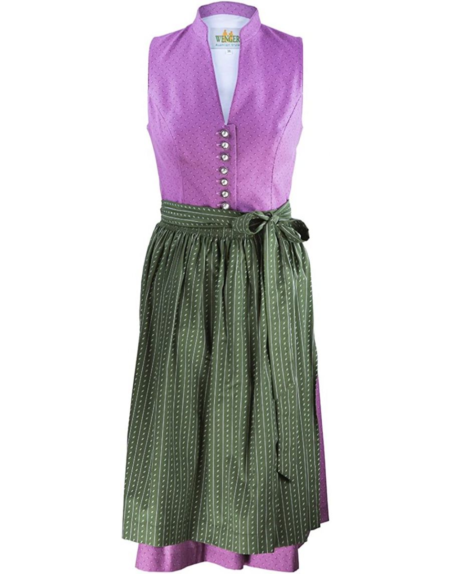 *Sale* Wenger Zita Damen Dirndl 2-TLG Trachtenkleid midi 65cm , Schürze Wenger Austrian Style Lila