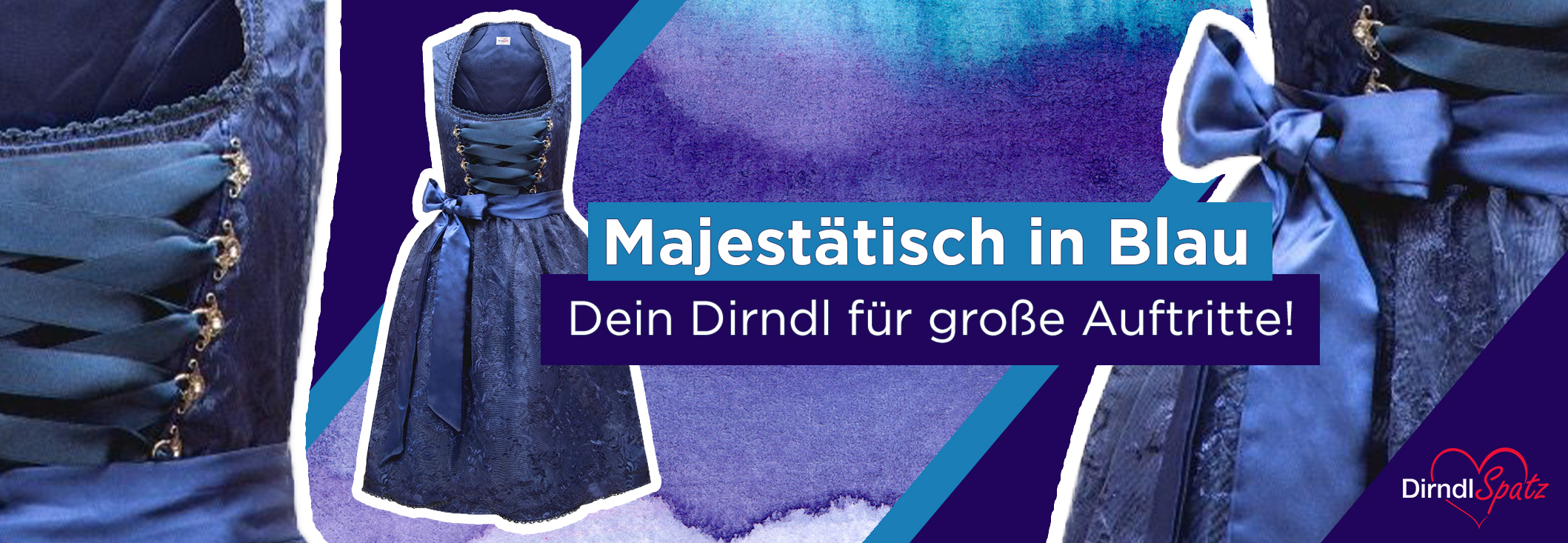 Dunkelblaues Midi Dirndl 1004 von Dirndlsaptz