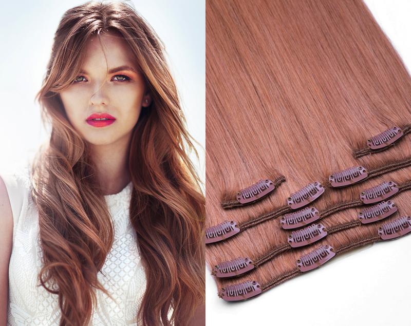 7 teile human Echthaar Extensions Clip In Set 35cm 40cm 45cm 55cm 60cm