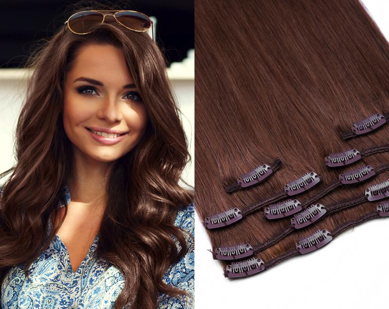7 teile human Echthaar Extensions Clip In Set 35cm 40cm 45cm 55cm 60cm